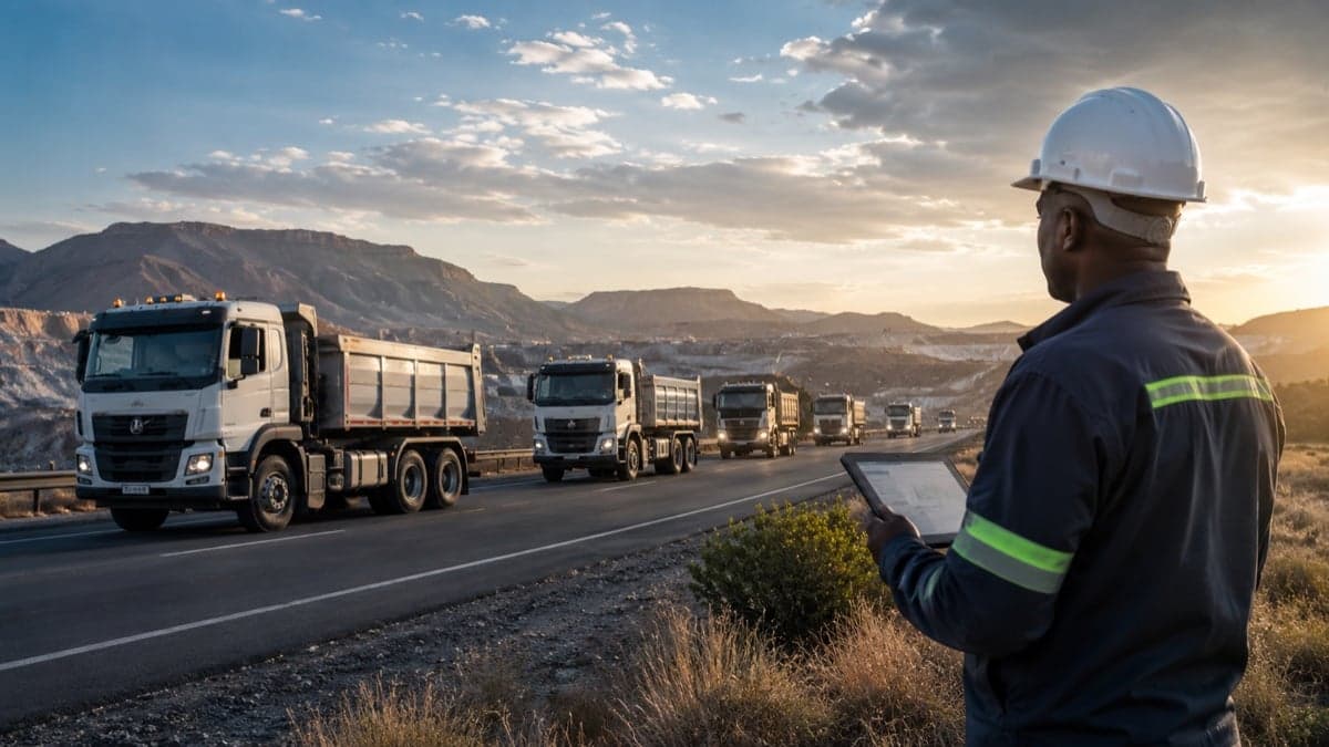 TIHLO controller verifying transport convoy with tablet — operational evidence point